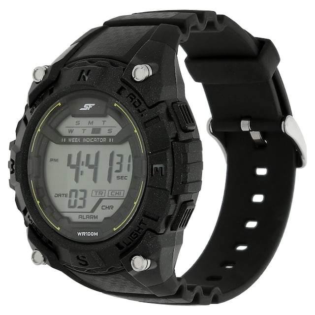 Sf digital watch with black plastic strap best sale for men