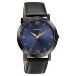 Beyond Gold Blue Dial Leather Strap Watch | Sonata - NN77108NL01W - Bharat Time Style