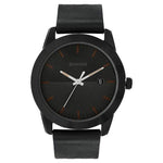 Sonata Analog with Date Round Anthracite Dial Black Leather Strap Watch For Men-NM7924NL02 - Bharat Time Style