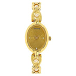 Sonata Analog Oval Champagne Dial Golden Metal Strap Watch For Women-NL8048YM12 - Bharat Time Style