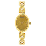 Sonata Analog Oval Champagne Dial Golden Metal Strap Watch For Women-NL8048YM12 - Bharat Time Style