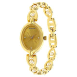 Sonata Analog Oval Champagne Dial Golden Metal Strap Watch For Women-NL8048YM12 - Bharat Time Style