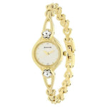 Sonata Analog Round Champagne Dial Golden Metal Strap Watch For Women-NM8065YM01 - Bharat Time Style