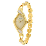 Sonata Analog Oval Champagne Dial Golden Metal Strap Watch For Women-NM8073YM01 - Bharat Time Style