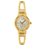 Sonata Analog Oval White Dial Golden Stainless Steel Strap Watch For Women-NM8085YM02 - Bharat Time Style