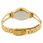 Sonata Analog Oval White Dial Golden Stainless Steel Strap Watch For Women-NM8085YM02 - Bharat Time Style