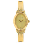 Sonata Analog Oval Champagne Dial Golden Stainless Steel Strap Watch For Women-NM8100YM02 - Bharat Time Style