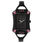 Sonata Analog Special Pink Dial Black Stainless Steel Strap Watch For Women-8124NM01 - Bharat Time Style