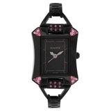 Sonata Analog Special Pink Dial Black Stainless Steel Strap Watch For Women-8124NM01 - Bharat Time Style