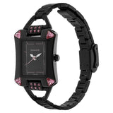 Sonata Analog Special Pink Dial Black Stainless Steel Strap Watch For Women-8124NM01 - Bharat Time Style