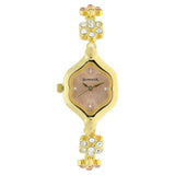 Sonata Analog Special Pink Dial Golden Metal Strap Watch For Women-8128YM04 - Bharat Time Style