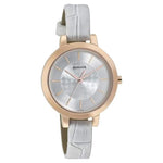 Sonata Analog Round Silver Dial White Leather Strap Watch For Women-8141WL01 - Bharat Time Style