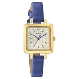 Sonata Analog Square Champagne Dial Blue Leather Strap Watch For Women-8152YL01 - Bharat Time Style