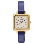 Sonata Analog Square Champagne Dial Blue Leather Strap Watch For Women-8152YL01 - Bharat Time Style