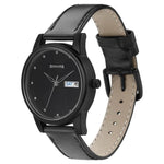 Black Dial Leather Strap Watch | Sonata - 87031PL02W - Bharat Time Style