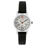 Sonata Analog Round White Dial Black Leather Strap Watch For Women-8976SL07J - Bharat Time Style