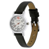 Sonata Analog Round White Dial Black Leather Strap Watch For Women-8976SL07J - Bharat Time Style