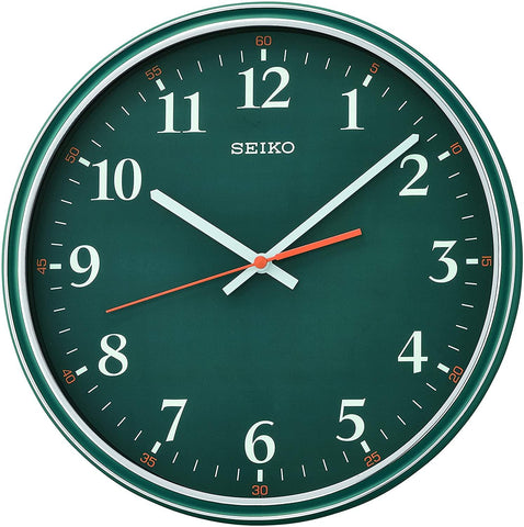 Seiko Dark Green Wall Clock with Quiet Sweep Second Hand -QXA751MN - Bharat Time Style