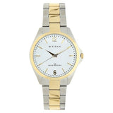 Titan White Round Dial Metal Strap Analog Watches For Men NJ9439BM01A - Bharat Time Style