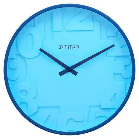 Titan Analog 29.5 cm X 29.5 cm Wall Clock - W0039PA02 (Blue, With Glass) - Bharat Time Style