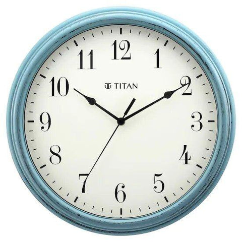 Titan Analog 32.5 cm X 32.5 cm Wall Clock - W0045PA01/NAW0045PA01 (Blue, With Glass) - Bharat Time Style
