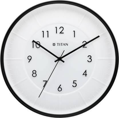 Titan Analog 30.8 cm X 30.8 cm Wall Clock - W0041PA01/NAW0041PA01 (Black, With Glass) - Bharat Time Style