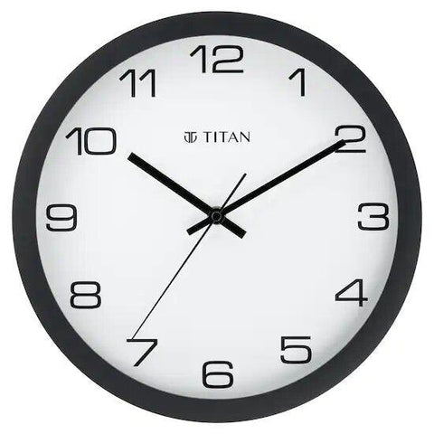 Titan Contemporary White Wall Clock W0020PA01A/NAW0020PA01 with Silent Sweep Technology - 30 cm x 30 cm - Bharat Time Style