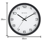 Titan Contemporary White Wall Clock W0020PA01A/NAW0020PA01 with Silent Sweep Technology - 30 cm x 30 cm - Bharat Time Style