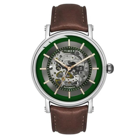 TIMEX Men'S Green Dial Full Skeleton Automatic Watch - TWEG16717