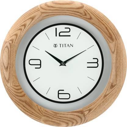 Titan Analog 31.8 cm X 31.8 cm Wall Clock - W0034WA01 (Brown, Without Glass) - Bharat Time Style
