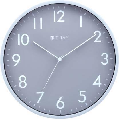 Titan Analog 29.5 cm X 29.5 cm Wall Clock - W0043PA01 (Grey, With Glass) - Bharat Time Style