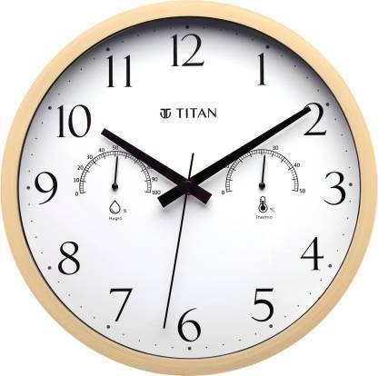 Titan Analog 30 cm X 30 cm Wall Clock - W0046PA01/NAW0046PA01 (Beige, With Glass) - Bharat Time Style