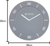 Titan Analog 30 cm X 30 cm Wall Clock (Grey, With Glass) - W0047PA02 - Bharat Time Style